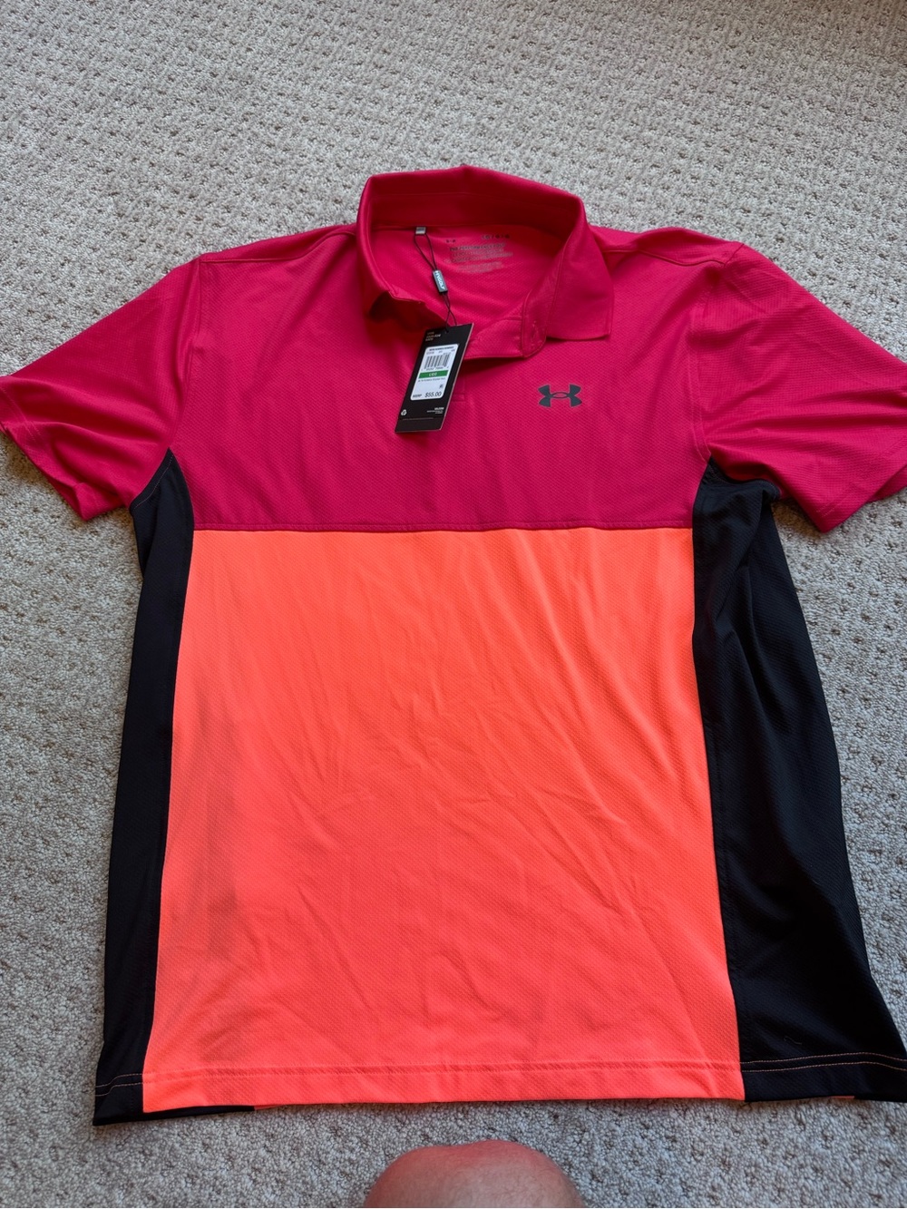 Under Armour Men’s Colorblock Red/Orange Polo